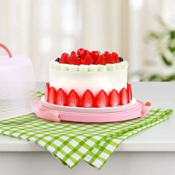 10. Ohuhu Portable Cupcake Holder & Round Cake Container