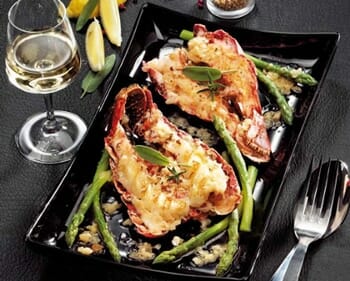 Broiled Garlic Butter Lobster Tails in a White Wine Sauce 