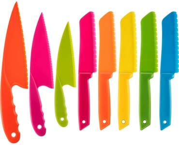 Jovitec 8 Pieces Kid Plastic Kitchen Knife Set