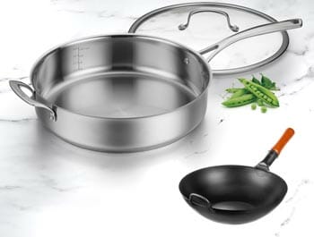 Differences between Saute Pan and Wok