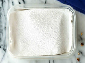 Take a Container with Paper Towel
