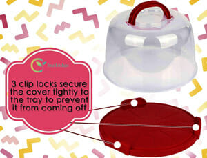  cake carriers with a locking mechanism